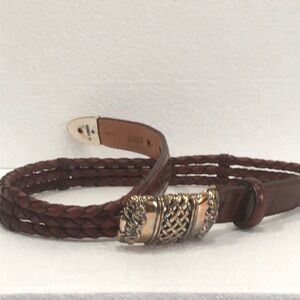 Brighton Braided Leather Belt size small EUC